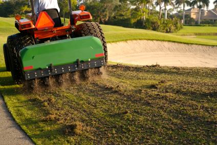 Professional lawn aeration by Wilber & Son Landscaping LLC