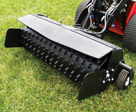 Power rake used for dethatching by Wilber & Son Landscaping LLC